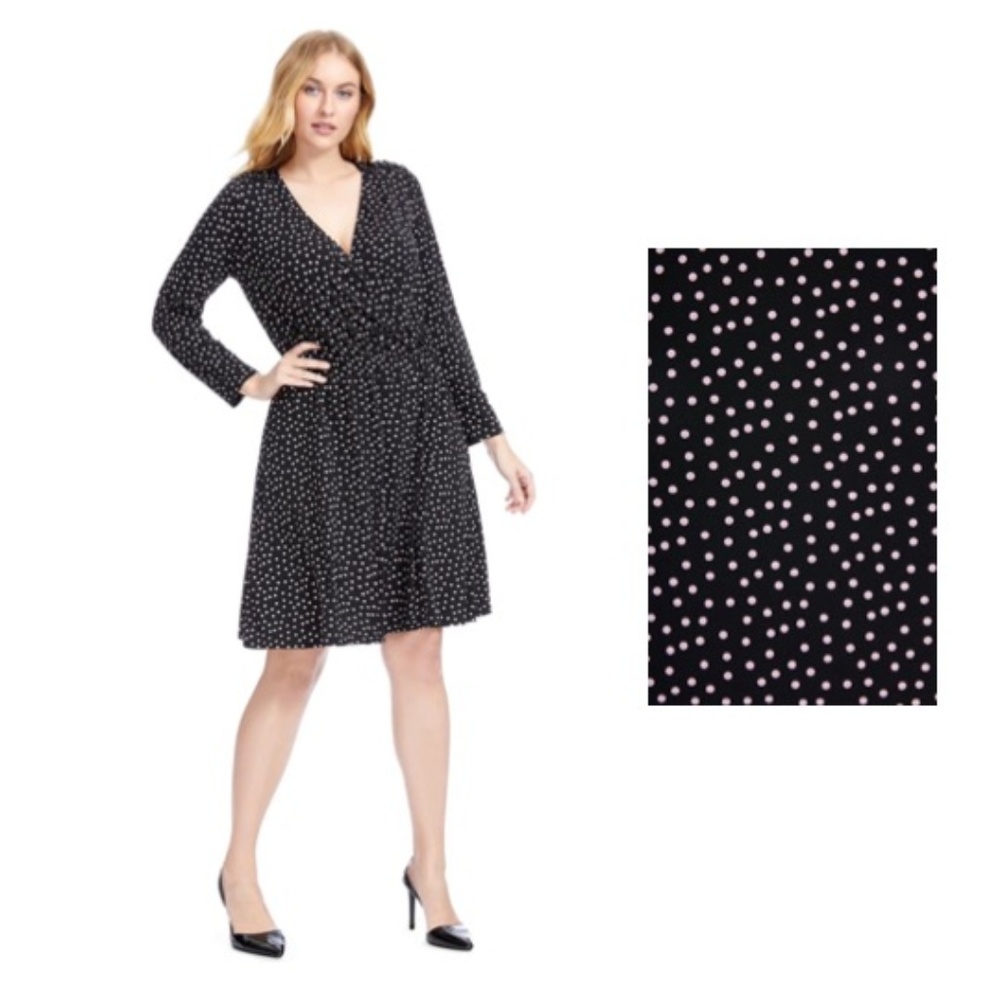 Lavender Dot Surplice V-neck Mist Lynda Dress